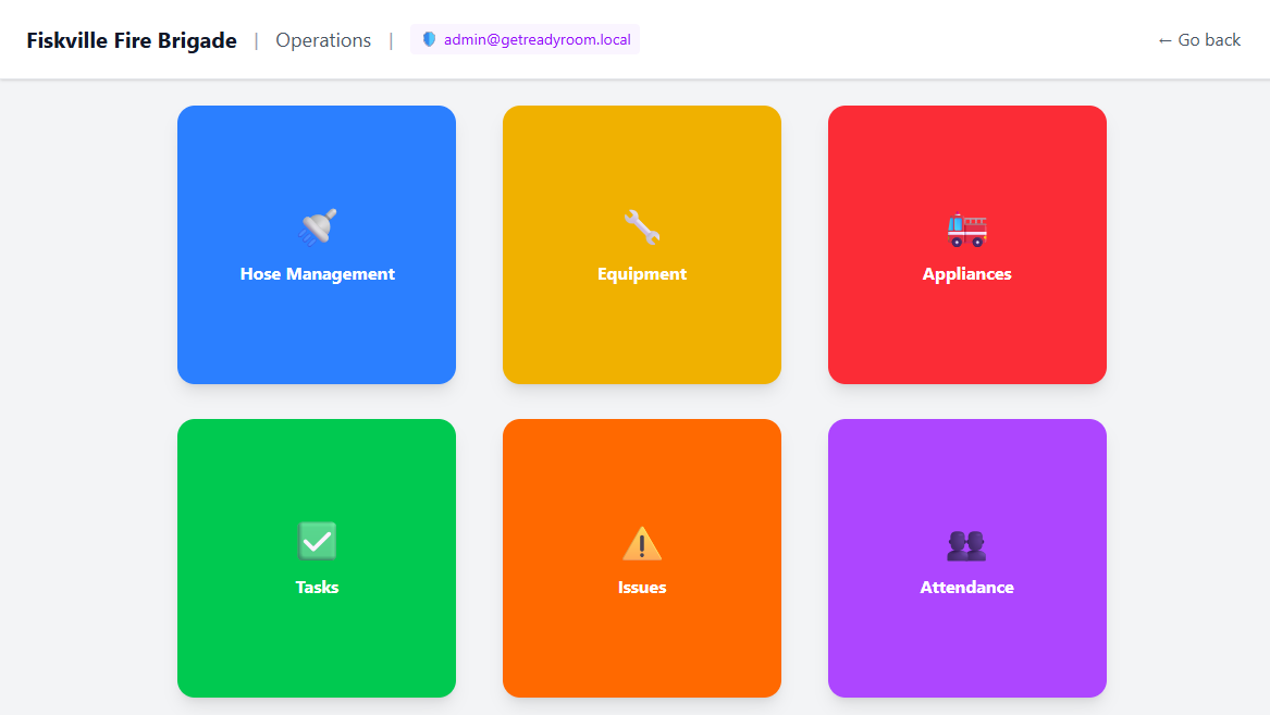 Touch-Optimised Operations Interface screenshot